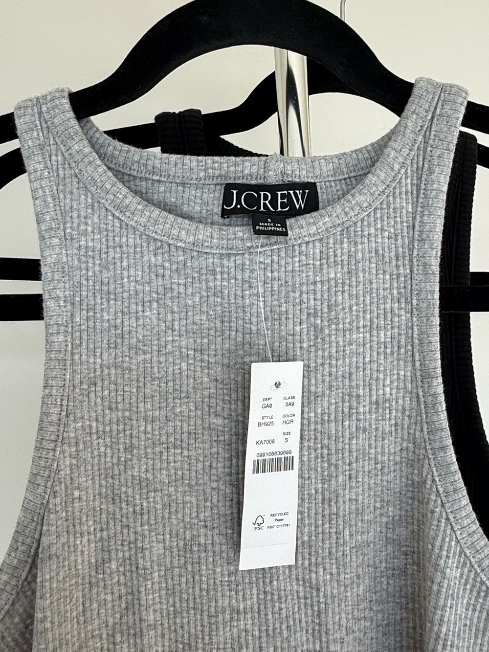 J. Crew Gray Ribbed Tank Top - Picture 8 of 8